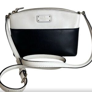 Kate Spade Grove Street Millie Leather Crossbody  Black & White Two Tone.